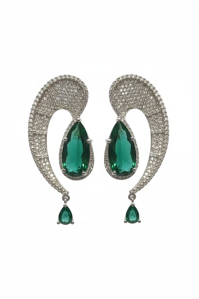 Green Emerald Stone + Zircon