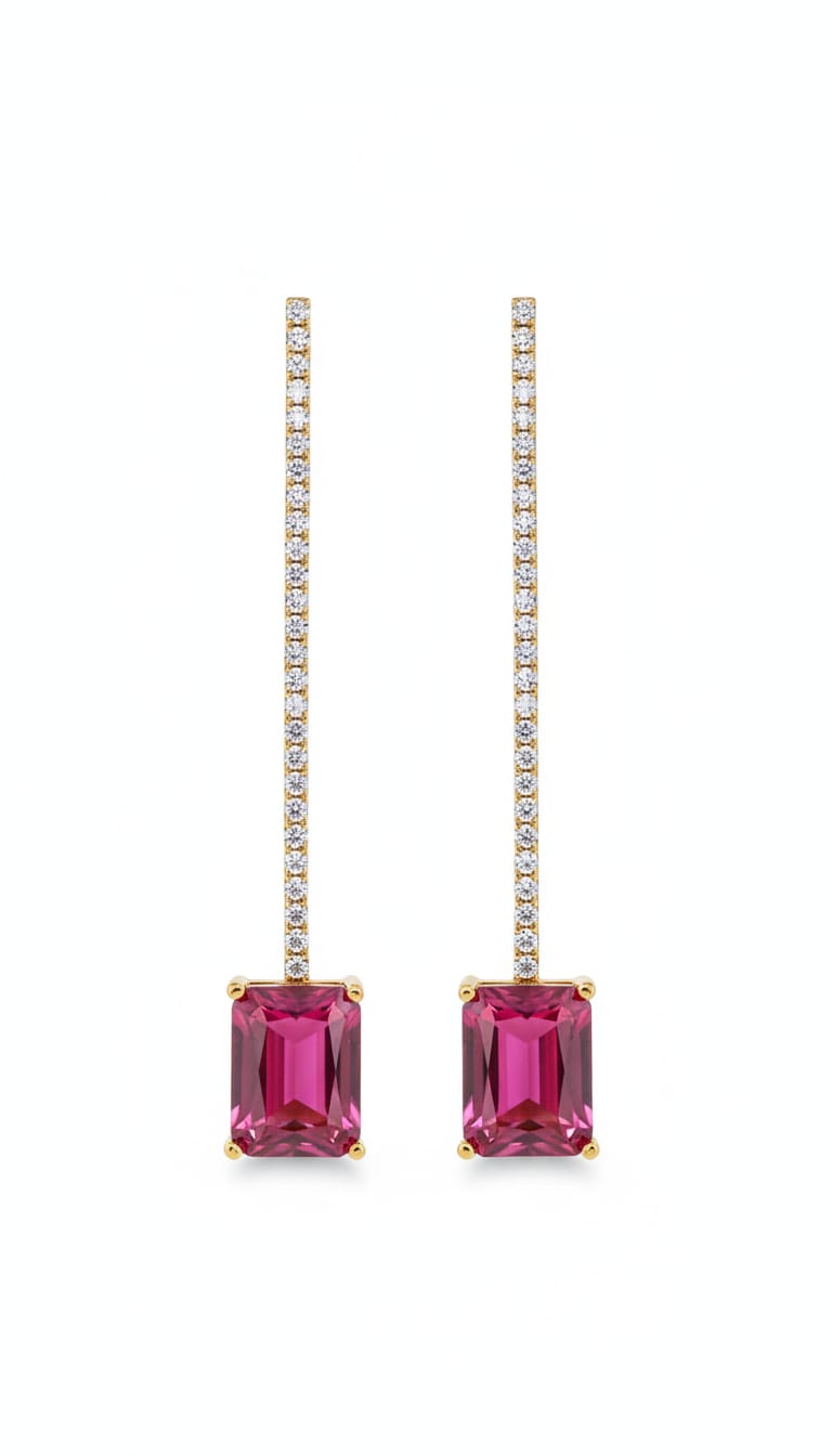 Drop Fushia Stone + Zircon